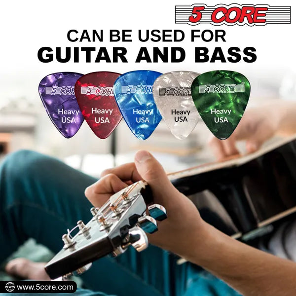 5Core Guitar Picks 12Pcs 0.96mm Celluloid Heavy Gauge Pick For Acoustic Electric Bass Guitar Natural Feel Warm Tone Puas Para Guitarra - G PICK H R 12PK