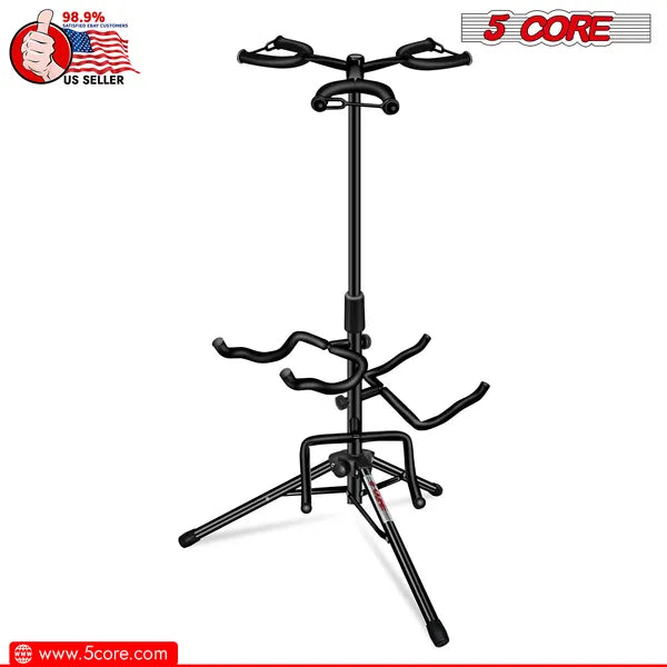 5 Core Guitar Stand Adjustable Triple Guitars Stands Floor W Neck Holder For Acoustic Electric Bass
